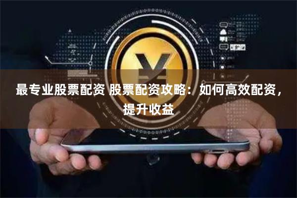 最专业股票配资 股票配资攻略：如何高效配资，提升收益